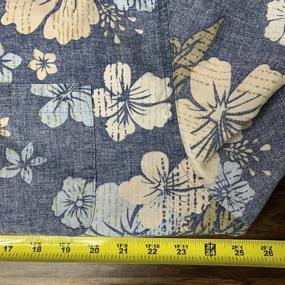 Vintage OP Ocean Pacific Mens XL Blue Hawaiian Floral Shirt Camp Surf Aloha - Picture 4 of 12